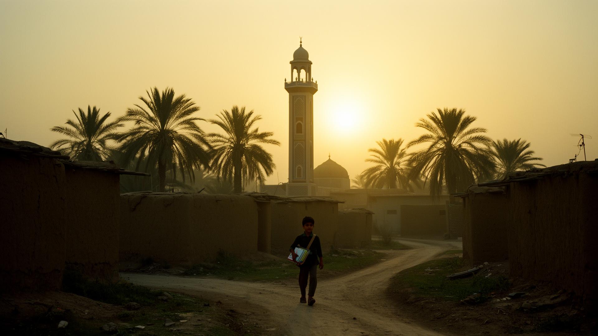 Pakistani boys studying together in a sunlit classroom